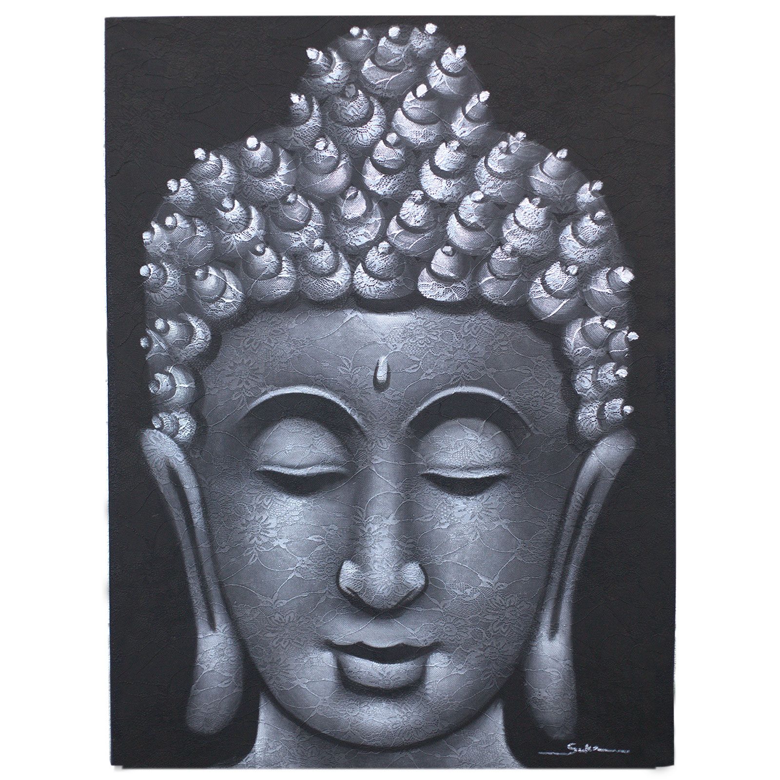 Buddha Painting – Grey Brocade Detail | www.artisan-gifts.co.uk 2 Buddha Painting – Grey Brocade Detail | www.artisan-gifts.co.uk 1