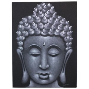 Buddha Painting – Grey Sand Finish | www.artisan-gifts.co.uk 1
