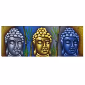 Buddha Painting – Three Heads With Bamboo | www.artisan-gifts.co.uk 1