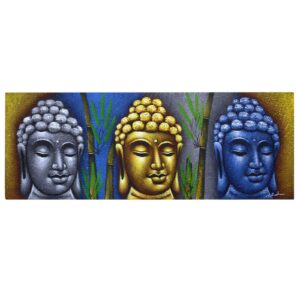 Buddha Painting – Three Heads With Bamboo | www.artisan-gifts.co.uk 1