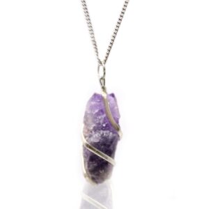 Cascade Wrapped Gemstone Necklace – Rough Amethyst | www.artisan-gifts.co.uk 1