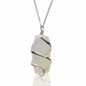 Cascade Wrapped Gemstone Necklace – Rough Opalite | www.artisan-gifts.co.uk 1