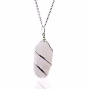 Cascade Wrapped Gemstone Necklace – Rough Rose Quartz | www.artisan-gifts.co.uk