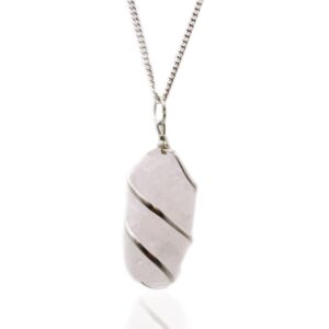 Cascade Wrapped Gemstone Necklace – Rough Rose Quartz | www.artisan-gifts.co.uk
