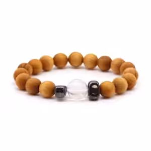 Cedarwood Crown Chakra Bangle with Clear Quartz | www.artisan-gifts.co.uk 1