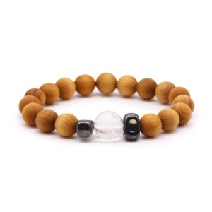 Cedarwood Crown Chakra Bangle with Clear Quartz | www.artisan-gifts.co.uk 1