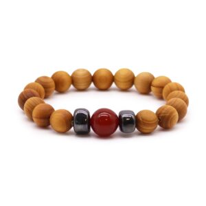 Cedarwood Root Chakra Bangle with Red Jasper | www.artisan-gifts.co.uk 1