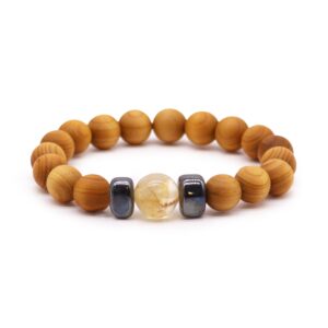 Cedarwood Solar Plexus Chakra Bangle with Citrine | www.artisan-gifts.co.uk 1