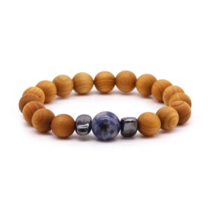 Cedarwood Throat Chakra Bangle with Sodalite | www.artisan-gifts.co.uk 1