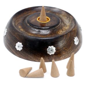 Cone & Stick Burner- Asst Design – Mango Wood | www.artisan-gifts.co.uk 1
