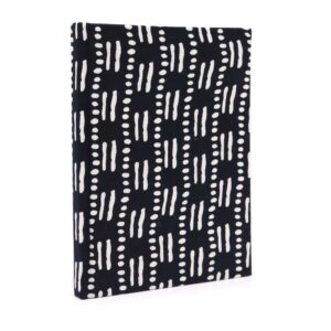 Cotton Bound Notebooks 20x15cm – 96 pages – Black Dots & Dashes | www.artisan-gifts.co.uk