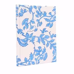 Cotton Bound Notebooks 20x15cm – 96 pages – Pale Blue Floral | www.artisan-gifts.co.uk 1