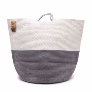 Cotton Rope Laundry / Storage Big Basket 45x40cm – Grey | www.artisan-gifts.co.uk 1