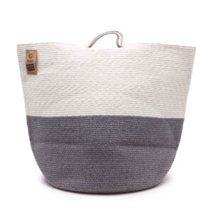 Cotton Rope Laundry / Storage Big Basket 45x40cm – Grey | www.artisan-gifts.co.uk 1
