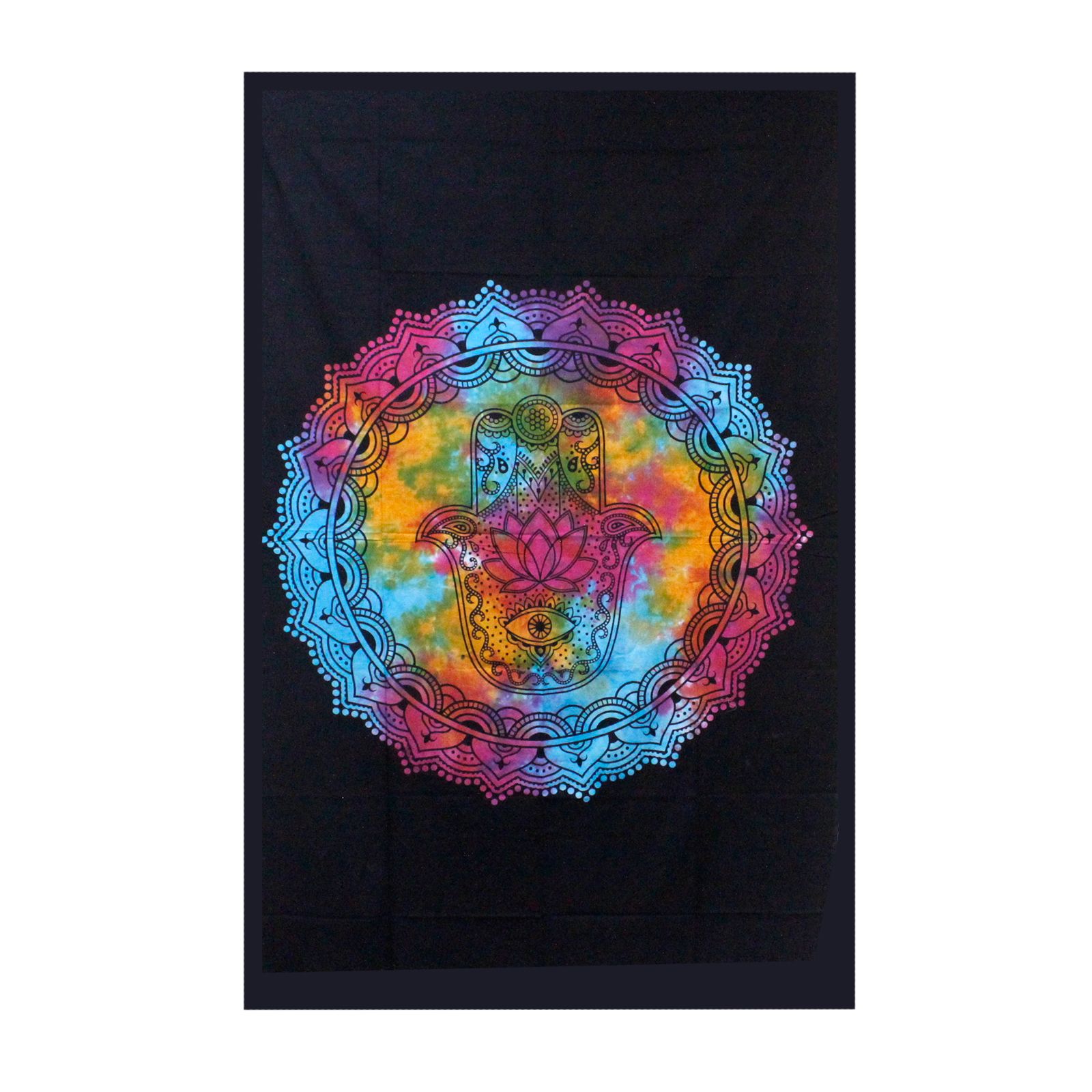 Double Cotton Bedspread + Wall Hanging – Black Hamsa | www.artisan-gifts.co.uk 2 Double Cotton Bedspread + Wall Hanging – Black Hamsa | www.artisan-gifts.co.uk 1