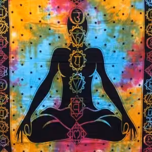 Double Cotton Bedspread + Wall Hanging – Chakra Buddha | www.artisan-gifts.co.uk 1