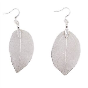 Earrings – Bravery Leaf – Silver | www.artisan-gifts.co.uk 1