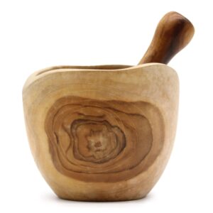 Ergo Teak Pestal & Morter Lrg | www.artisan-gifts.co.uk 1