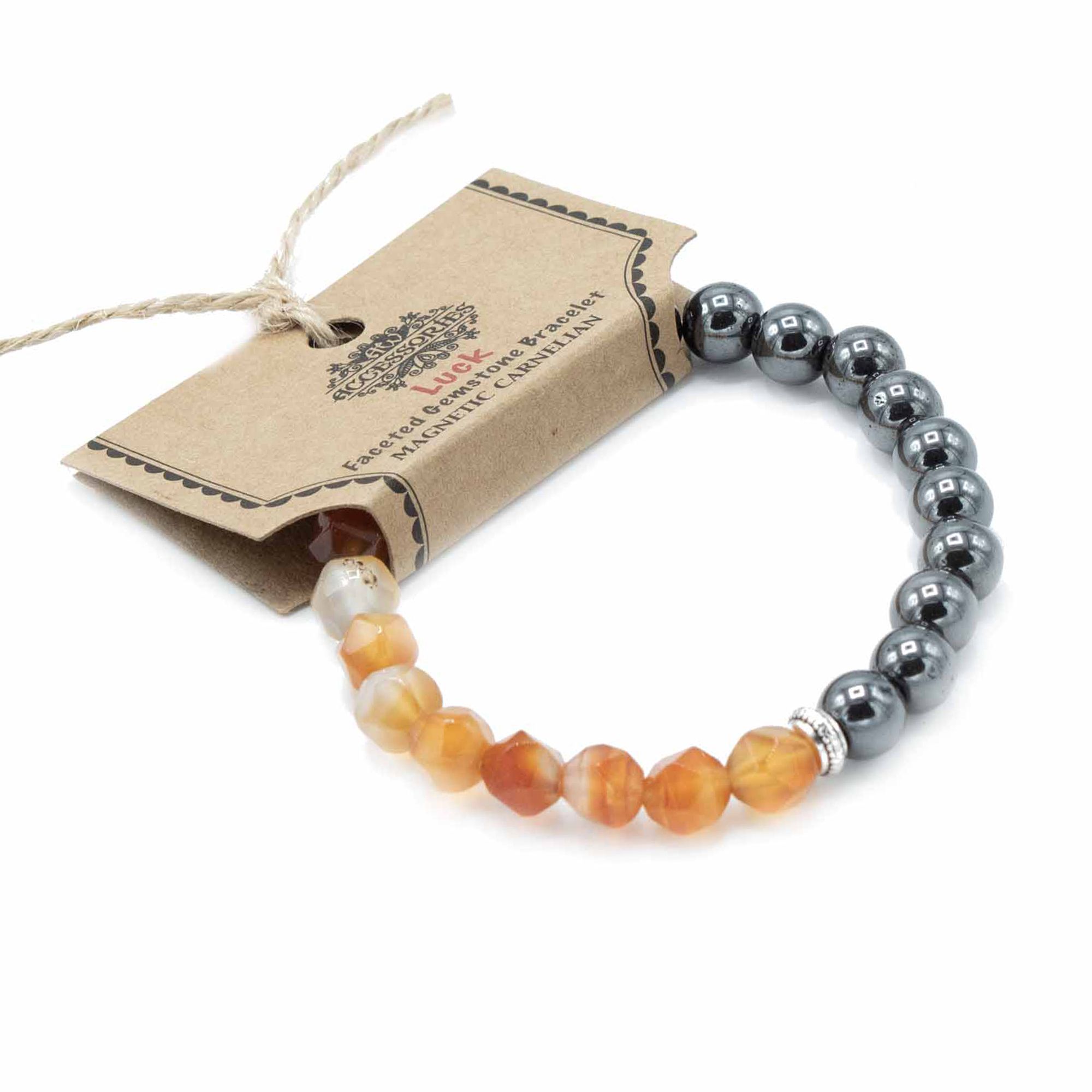 Faceted Gemstone Bracelet – Magnetic Carnelian | www.artisan-gifts.co.uk 2 Faceted Gemstone Bracelet – Magnetic Carnelian | www.artisan-gifts.co.uk 1