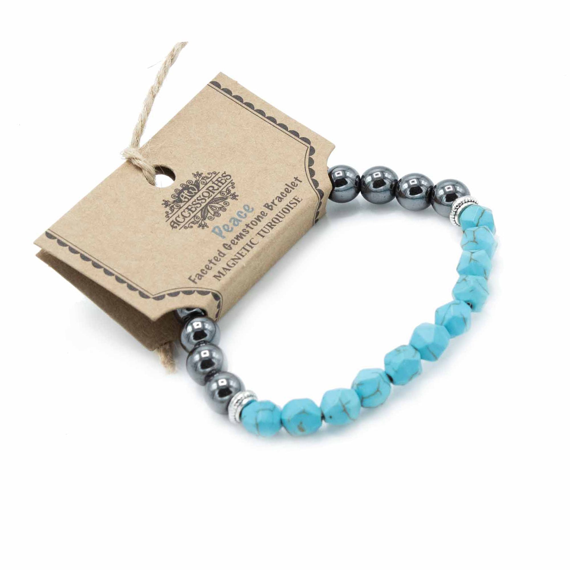 Faceted Gemstone Bracelet – Magnetic Turquoise | www.artisan-gifts.co.uk 2 Faceted Gemstone Bracelet – Magnetic Turquoise | www.artisan-gifts.co.uk 1
