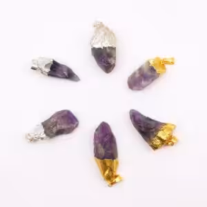 Gemstone Amethyst Gold & Silver Plated Pendants (6 assorted) | www.artisan-gifts.co.uk 1