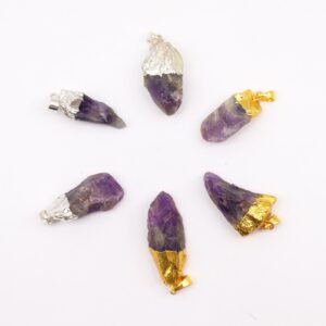 Gemstone Amethyst Gold & Silver Plated Pendants (6 assorted) | www.artisan-gifts.co.uk 1