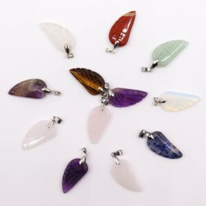 Gemstone Angel Wings Pendants (12 assorted) 28x15mm | www.artisan-gifts.co.uk 1