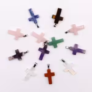 Gemstone Crosses Pendants (12 assorted) 25x18mm | www.artisan-gifts.co.uk 1