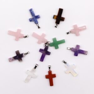 Gemstone Crosses Pendants (12 assorted) 25x18mm | www.artisan-gifts.co.uk 1