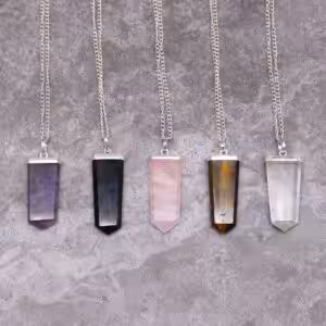 Gemstone Flat Pencil Pendant – Amethyst | www.artisan-gifts.co.uk 1