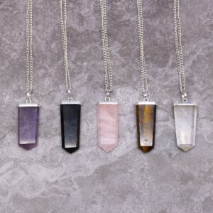 Gemstone Flat Pencil Pendant – Amethyst | www.artisan-gifts.co.uk 1
