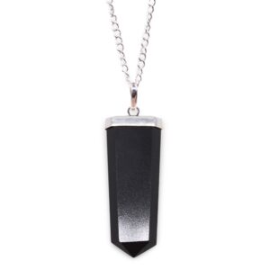 Gemstone Flat Pencil Pendant – Black Agate | www.artisan-gifts.co.uk 1