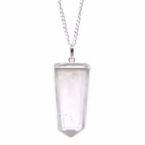 Gemstone Flat Pencil Pendant – Rock Quartz | www.artisan-gifts.co.uk 1