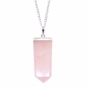Gemstone Flat Pencil Pendant – Rose Quartz | www.artisan-gifts.co.uk 1