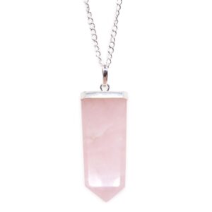 Gemstone Flat Pencil Pendant – Rose Quartz | www.artisan-gifts.co.uk 1
