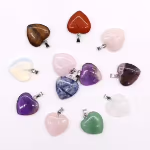 Gemstone Heart Pendants (12 assorted) 20x6mm | www.artisan-gifts.co.uk 1