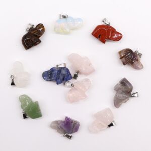 Gemstone Lucky Elephants Pendants (12 assorted) 25x15mm | www.artisan-gifts.co.uk 1