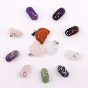 Gemstone Mini Skulls Pendants (12 assorted) 20x15mm | www.artisan-gifts.co.uk 1
