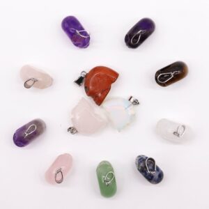 Gemstone Mini Skulls Pendants (12 assorted) 20x15mm | www.artisan-gifts.co.uk 1