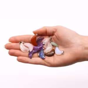 Gemstone Moons Pendants (12 assorted) 20x13mm | www.artisan-gifts.co.uk 1