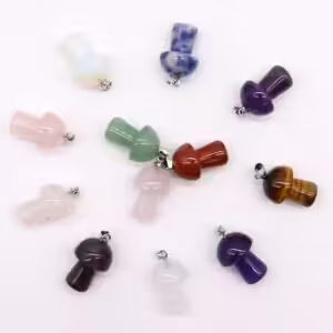 Gemstone Mushrooms Pendants (12 assorted) 20x15mm | www.artisan-gifts.co.uk 1