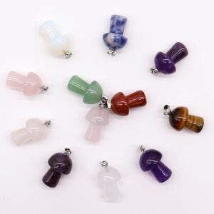 Gemstone Mushrooms Pendants (12 assorted) 20x15mm | www.artisan-gifts.co.uk 1