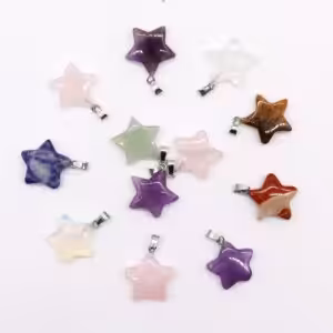 Gemstone Stars Pendants (12 assorted) 20x6mm | www.artisan-gifts.co.uk 1