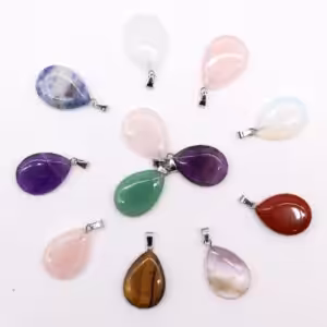 Gemstone Teardrops Pendants (12 assorted) 25x18mm | www.artisan-gifts.co.uk 1