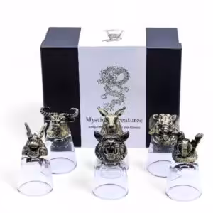 Gift Set of 6 Shot Glasses (50ml) – Mystical Creatures – Antique Bronze | www.artisan-gifts.co.uk 1