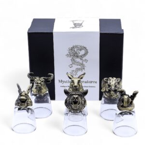 Gift Set of 6 Shot Glasses (50ml) – Mystical Creatures – Antique Bronze | www.artisan-gifts.co.uk 1