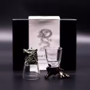 Gift Set of 6 Shot Glasses (50ml) – Wild Forest Creatures – Antique Bronze | www.artisan-gifts.co.uk 1