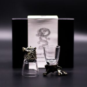 Gift Set of 6 Shot Glasses (50ml) – Wild Forest Creatures – Antique Bronze | www.artisan-gifts.co.uk 1
