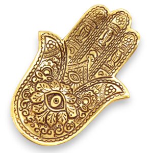Gold Aluminium  Small Hamsa Incense Holder | www.artisan-gifts.co.uk 1