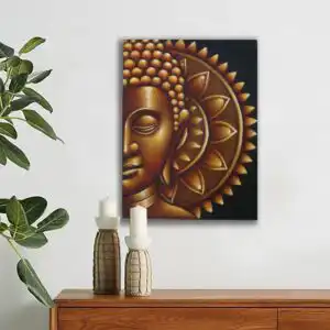 Gold Half Buddha Mandala 60x80cm | www.artisan-gifts.co.uk 1